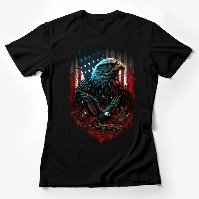 Eagle American flag patriotic USA artwork Female T-Shirt