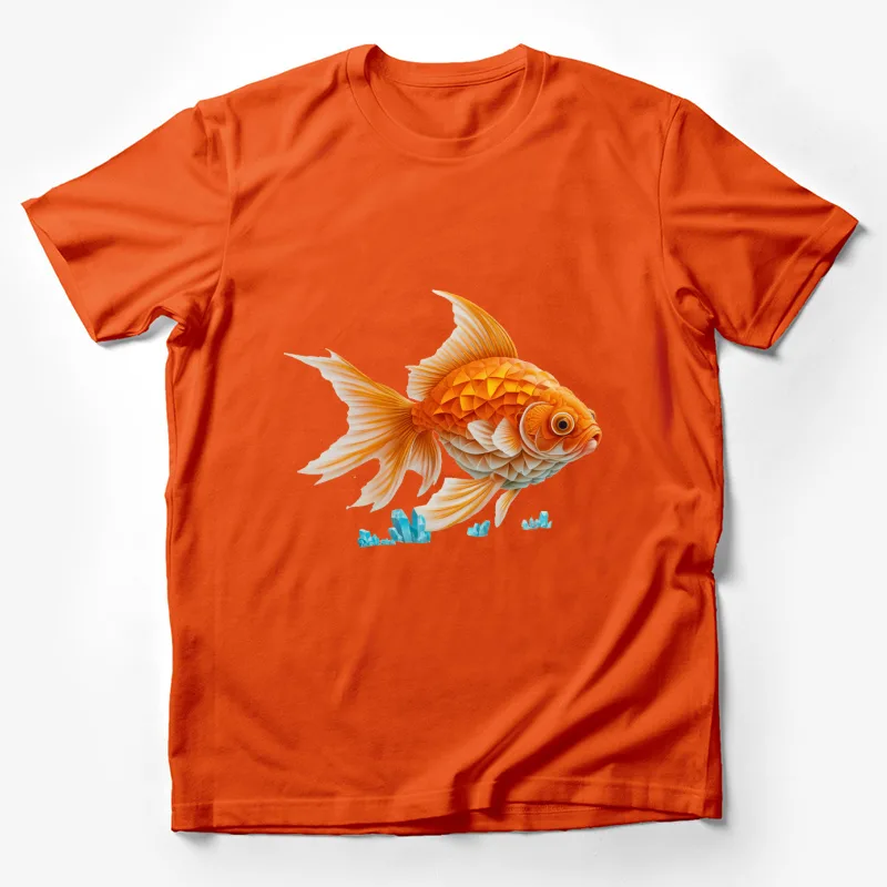 oldfish fish aquarium crystals cartoon illustration orange 3D Male T-Shirt