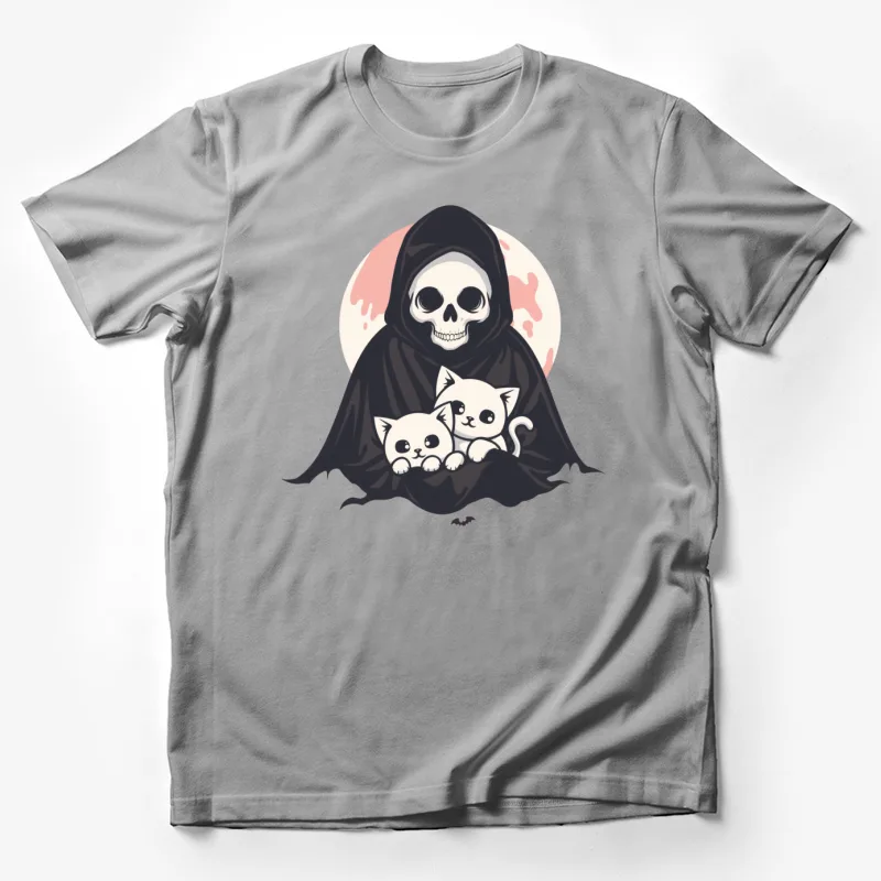 death skull cats grim reaper cartoon cute spooky halloween Male T-Shirt