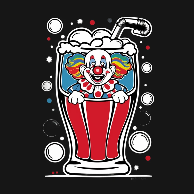 clown beer glass cartoon colorful cheerful circus drink illustration Male T-Shirt