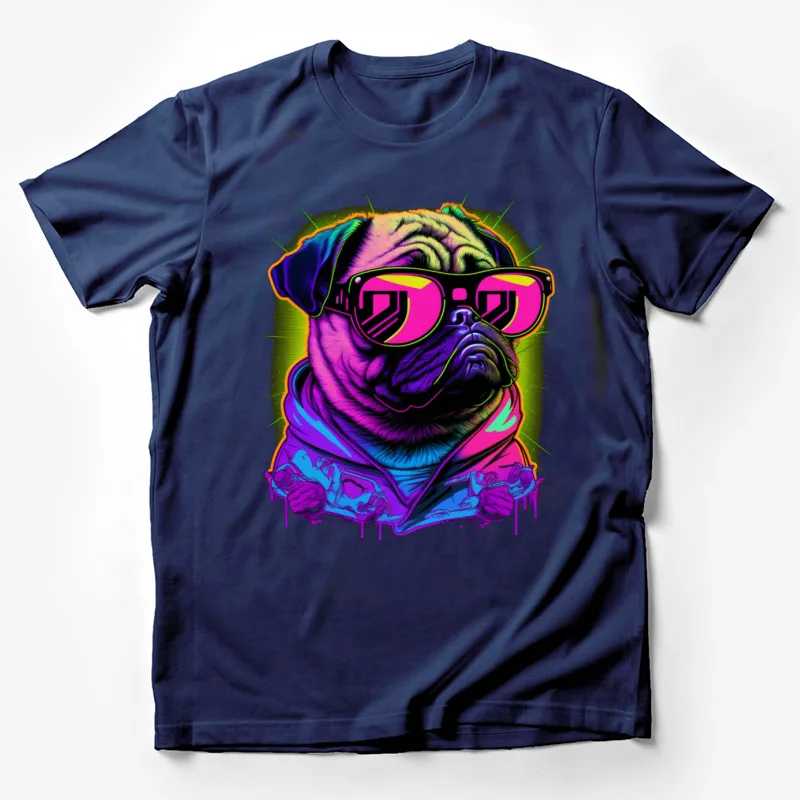 Dog sunglasses colorful pop art Male T-Shirt