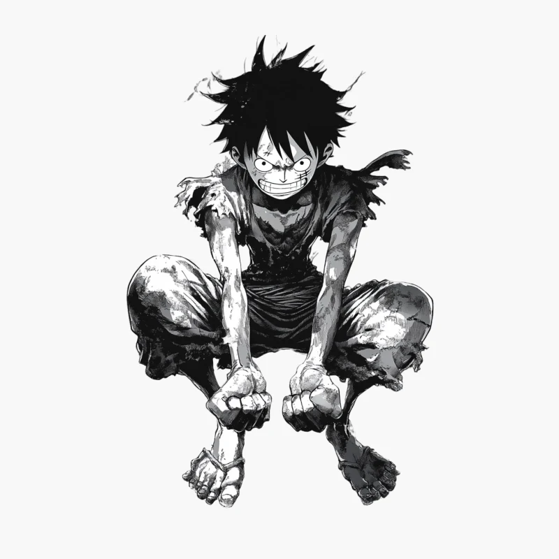 Gritty Manga Hero: Resilient Warrior in Tattered Garb Cotton Tote Bag