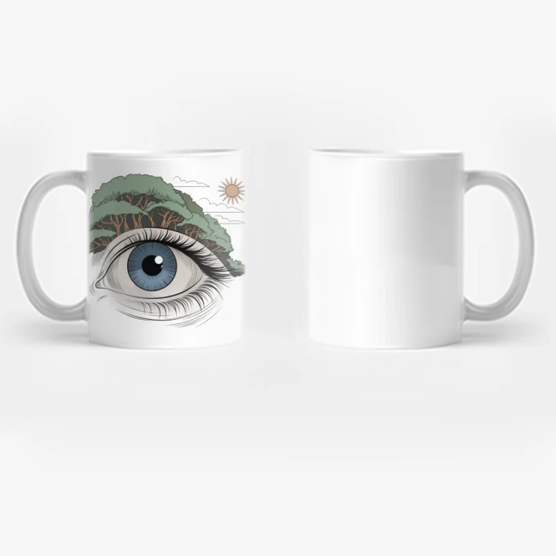 Surreal Eye with Nature Landscape: A Vision of Imagination Coffee Mug