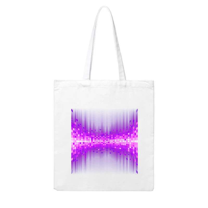 Futuristic Purple Digital Geometric Abstract Cotton Tote Bag