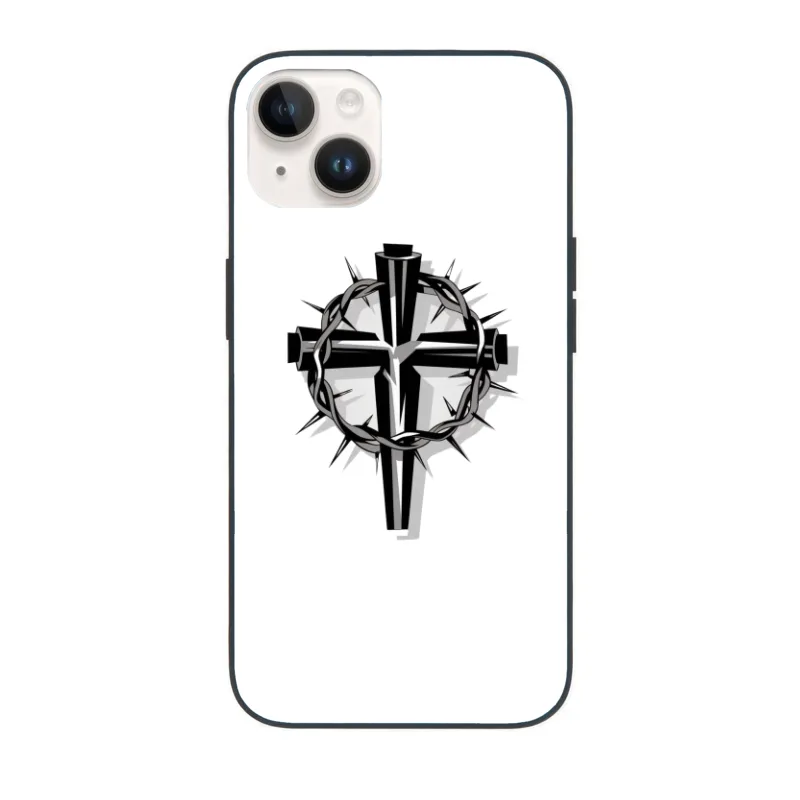 Christian Cross with Crown of Thorns: A Symbolic Religious Design iPhone Case