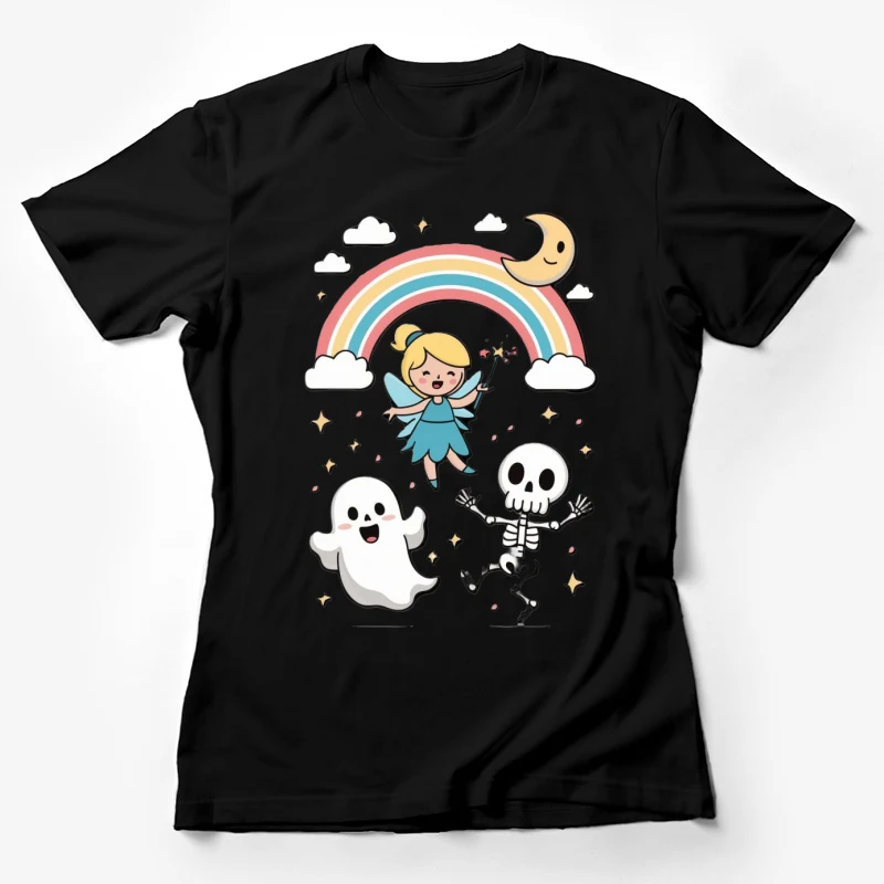 cartoon fairy rainbow moon ghost skeleton cute fantasy Female T-Shirt