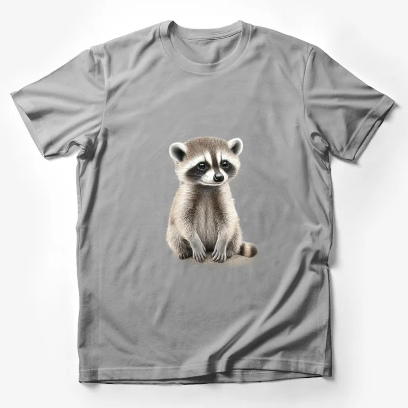 raccoon animal cute wildlife furry mammal illustration Male T-Shirt