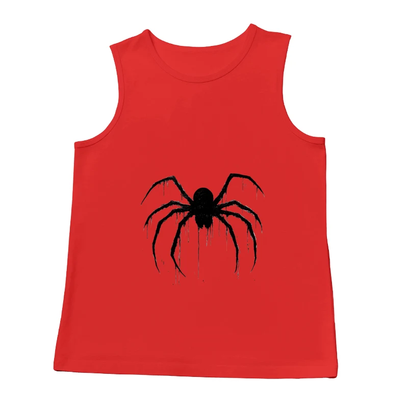 Dripping Gothic Spider Silhouette: A Spooky Halloween Illustration Male Tank Top