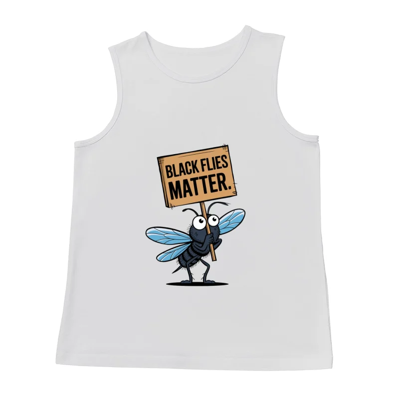 Cartoon Fly Holding "Black Flies Matter" Protest Sign Male Tank Top
