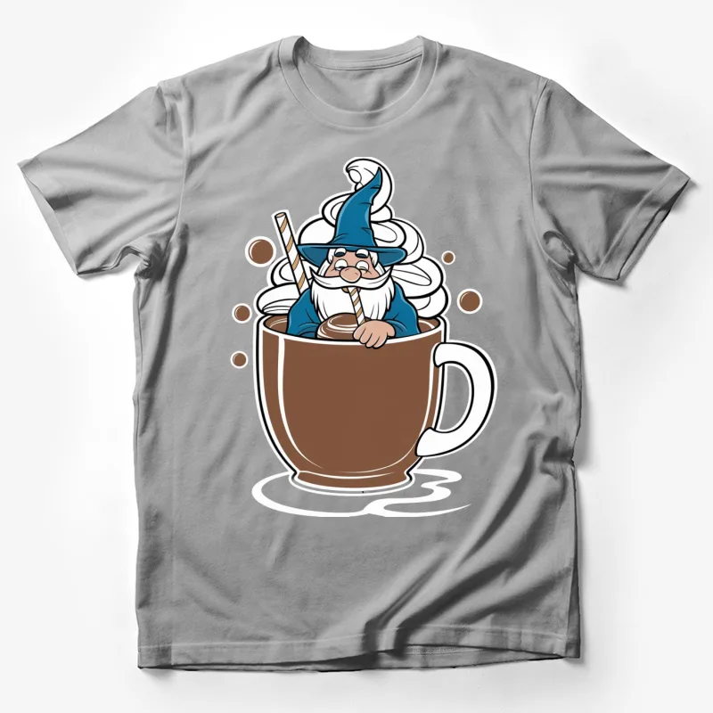 nome wizard coffee mug cartoon whipped cream hot chocolate straw cute Male T-Shirt