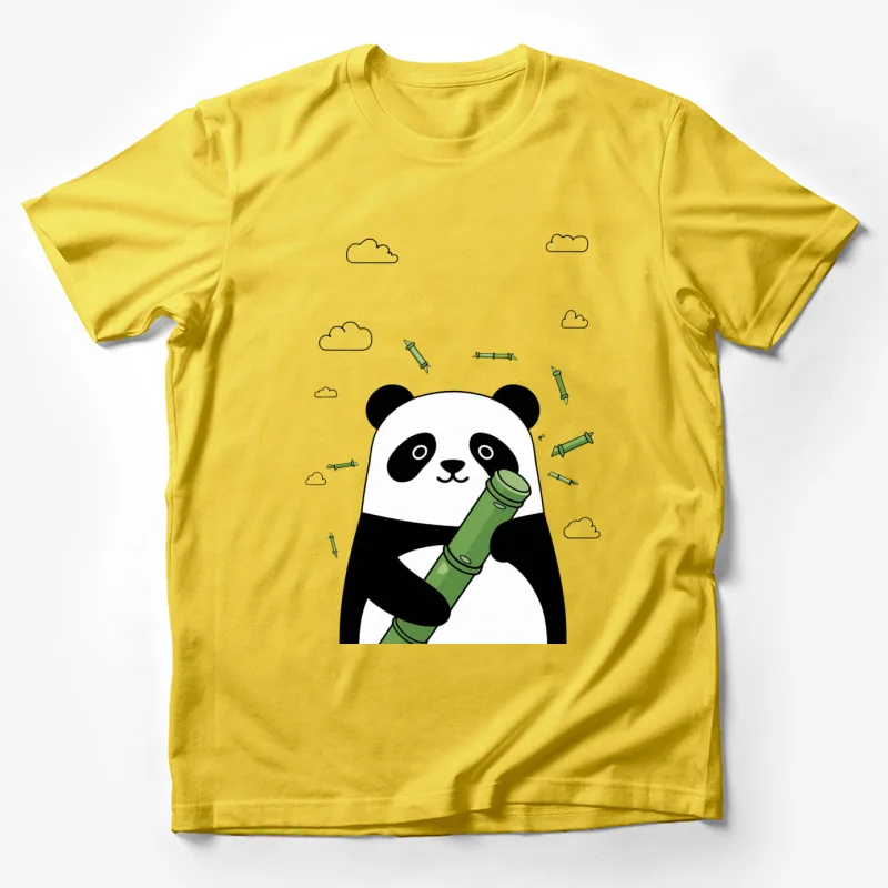 panda bamboo cartoon cute clouds illustration Male T-Shirt