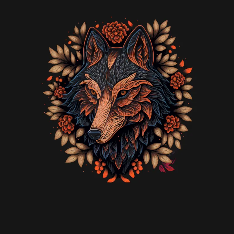 Wolf illustration floral nature-inspired wildlife art Female T-Shirt