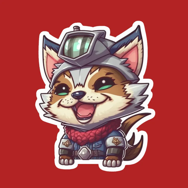 Cat cute animal aviator hat red scarf armor fantasy character Female T-Shirt