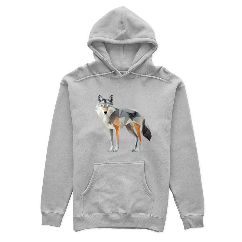 wolf geometric low poly animal wildlife illustration digital ar Female Pullover Hoodie