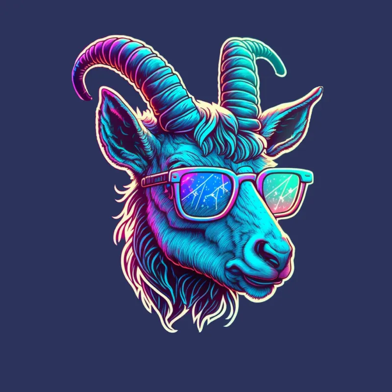 Goat sunglasses colorful cool artwork Male T-Shirt