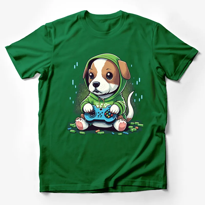 Dog cartoon gaming hoodie controller cute Male T-Shirt