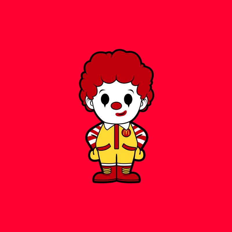 Cartoon Clown Mascot in Yellow Outfit with Red Hair Tapestry