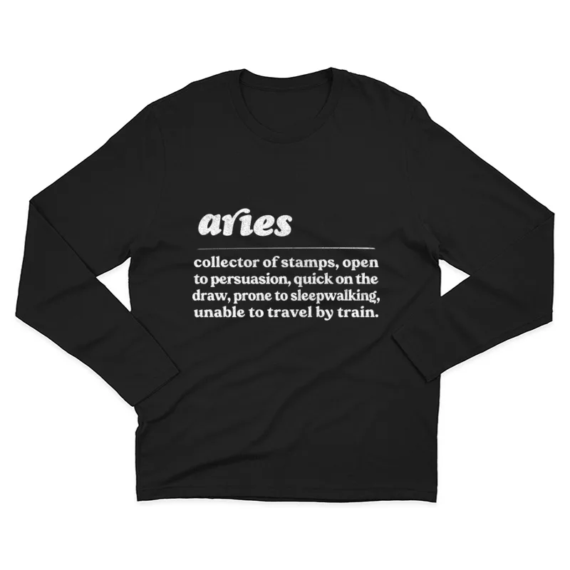 Aries Zodiac Symbol  Humorous Gift Design Male Long Sleeve T-Shirt