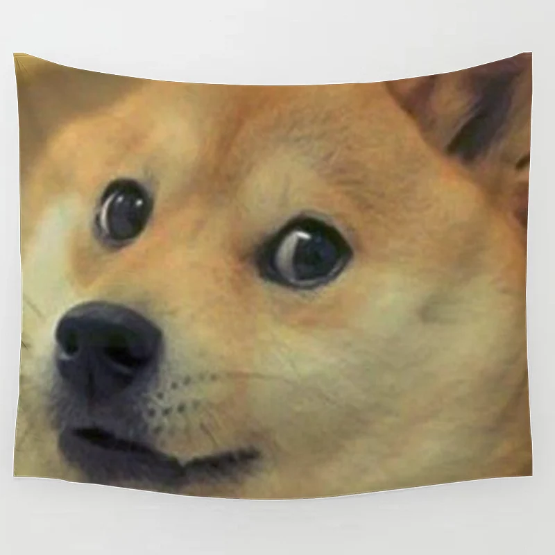 Iconic Doge Meme: Close-up of Shiba Inu Dog Tapestry