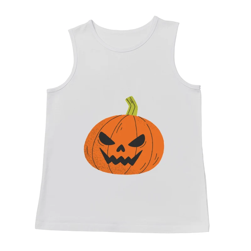 Spooky Cartoon Jack-o'-Lantern: Halloween Pumpkin Decoration Male Tank Top