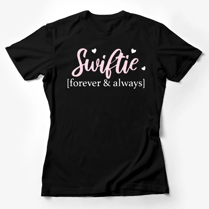 swiftie text pink handwriting cursive fan typography Female T-Shirt