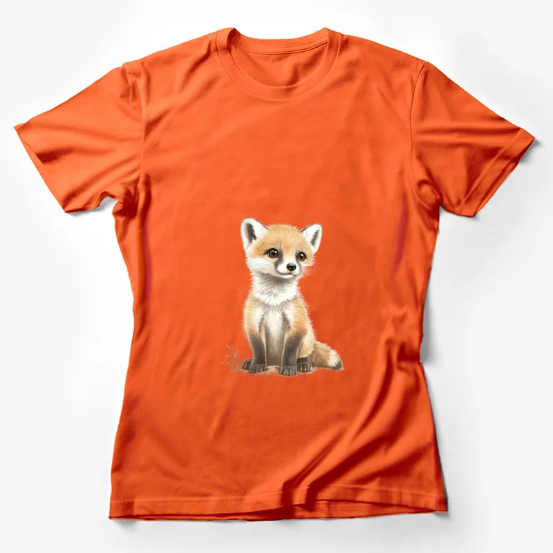 fox cute animal illustration wildlife furry young adorable Female T-Shirt