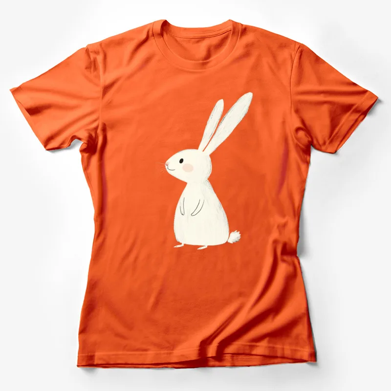 Cute White Cartoon Rabbit Illustration Female T-Shirt