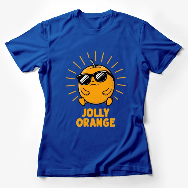 cartoon orange sunglasses fruit character jolly cool illustration Female T-Shirt