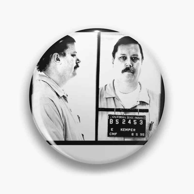 Ed Kemper Mugshot  Retro Aesthetic 80s Style Design Pin