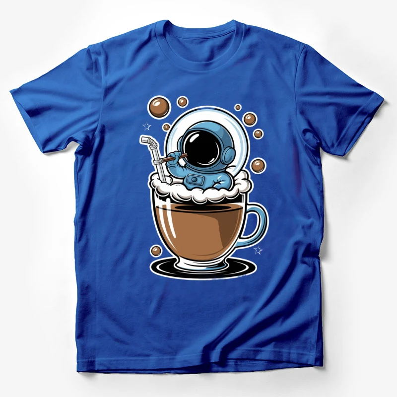 stronaut coffee cartoon space cute bubble mug drink Male T-Shirt