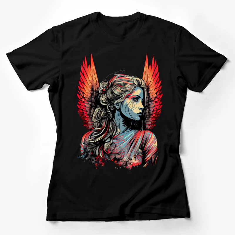 Wings colorful artistic portrait fantasy Female T-Shirt