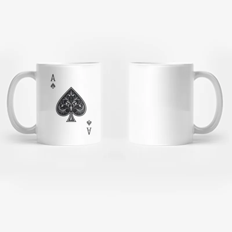 Ornate Ace of Spades Playing Card Design Coffee Mug