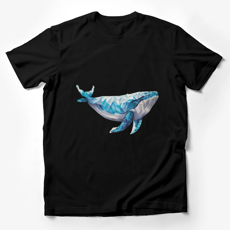 whale geometric illustration blue artistic marine life ocean Male T-Shirt