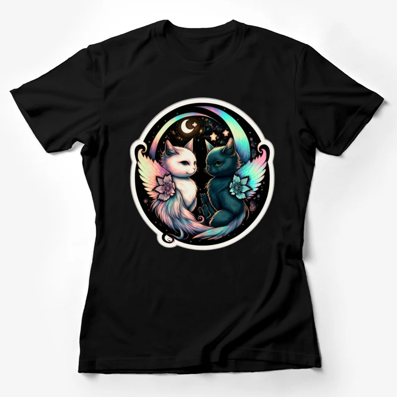 Cats yin yang fantasy art Female T-Shirt