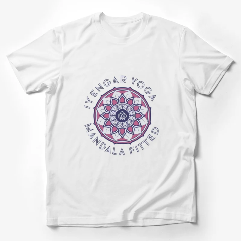 Yengar Yoga Mandala Fitted Wellness Logo Male T-Shirt