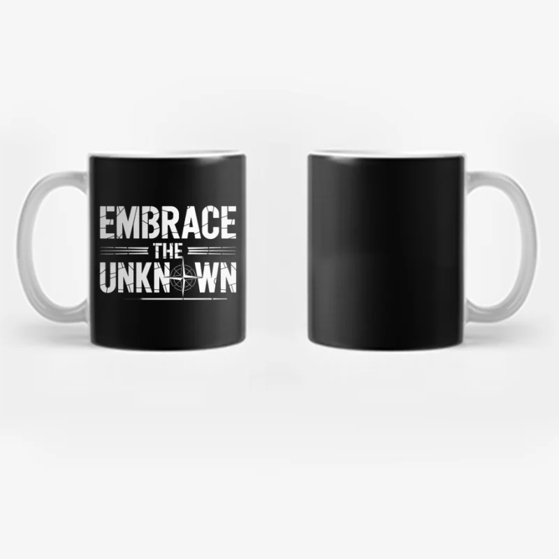 Black and White Nautical Navigation Map with Compass Coffee Mug