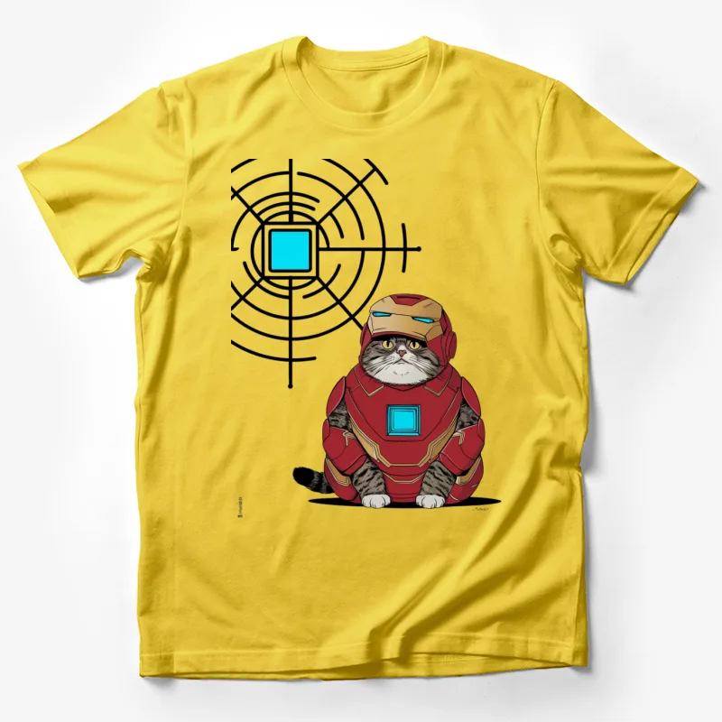 cat superhero Iron Man costume cartoon humor crossover pe Male T-Shirt