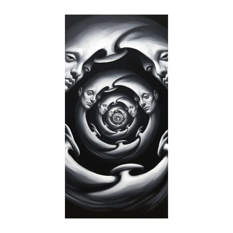 Spiral of Faces: A Surrealist Optical Illusion iPhone Case