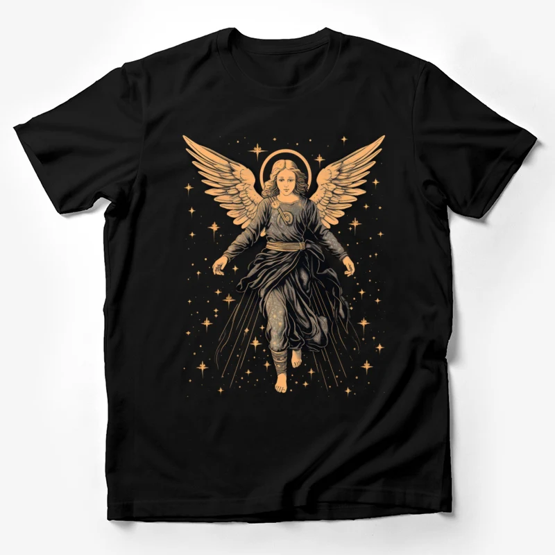 angel wings celestial stars religious art divine spiritual ethereal Male T-Shirt