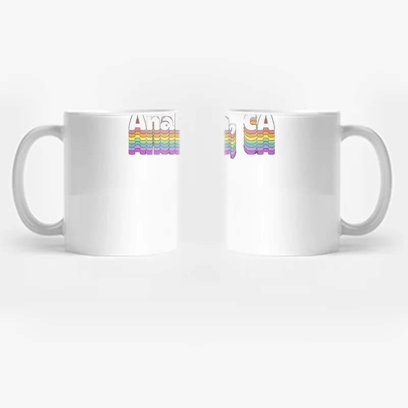 Anaheim, CA  Retro Typography Design Coffee Mug