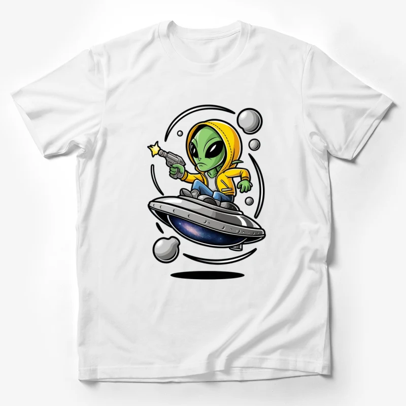 lien UFO cartoon science fiction space ray gun extraterrestrial Male T-Shirt