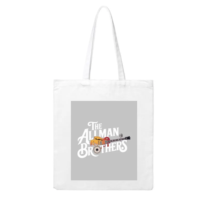 Surreal Musical Instrument Fusion: Guitar and Microphone Art Cotton Tote Bag