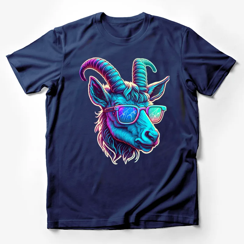 Goat sunglasses colorful cool artwork Male T-Shirt