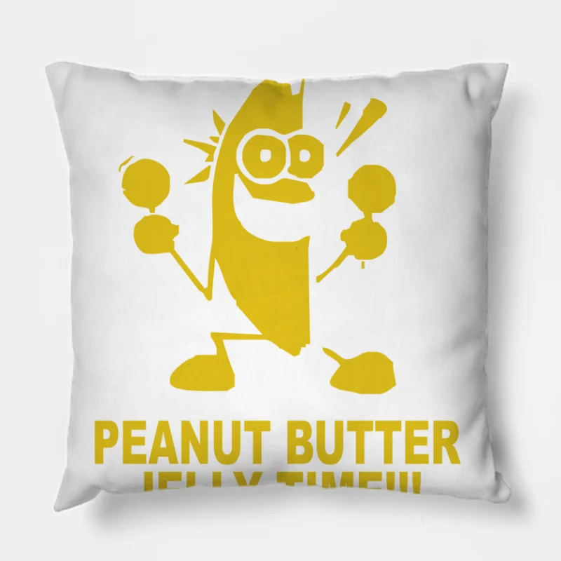 Peanut Butter Jelly Time Banana Throw Pillow