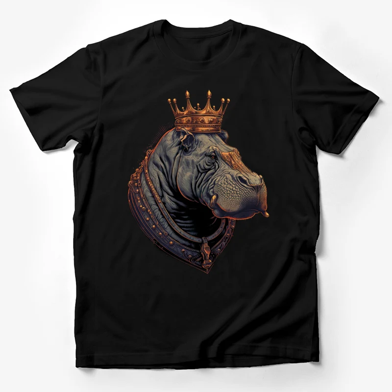 Hippo crown royal animal illustration regal artistic Male T-Shirt