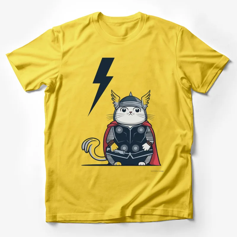 cat superhero Thor cartoon funny comic lightning bolt cute Male T-Shirt