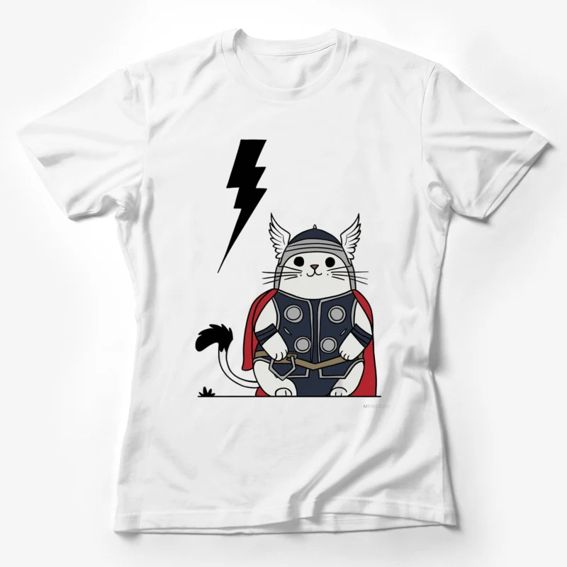 cat Thor superhero lightning bolt cartoon cute costume Marvel Female T-Shirt