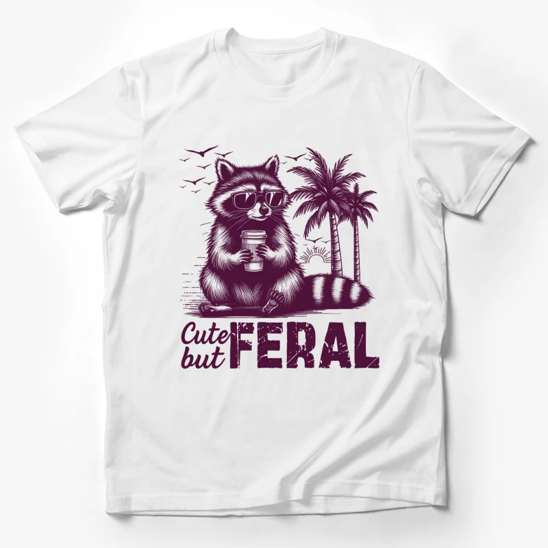 Funny Raccoon - Cute but Feral Male T-Shirt