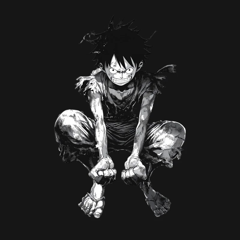 Gritty Manga Hero: Resilient Warrior in Tattered Garb Male Long Sleeve T-Shirt