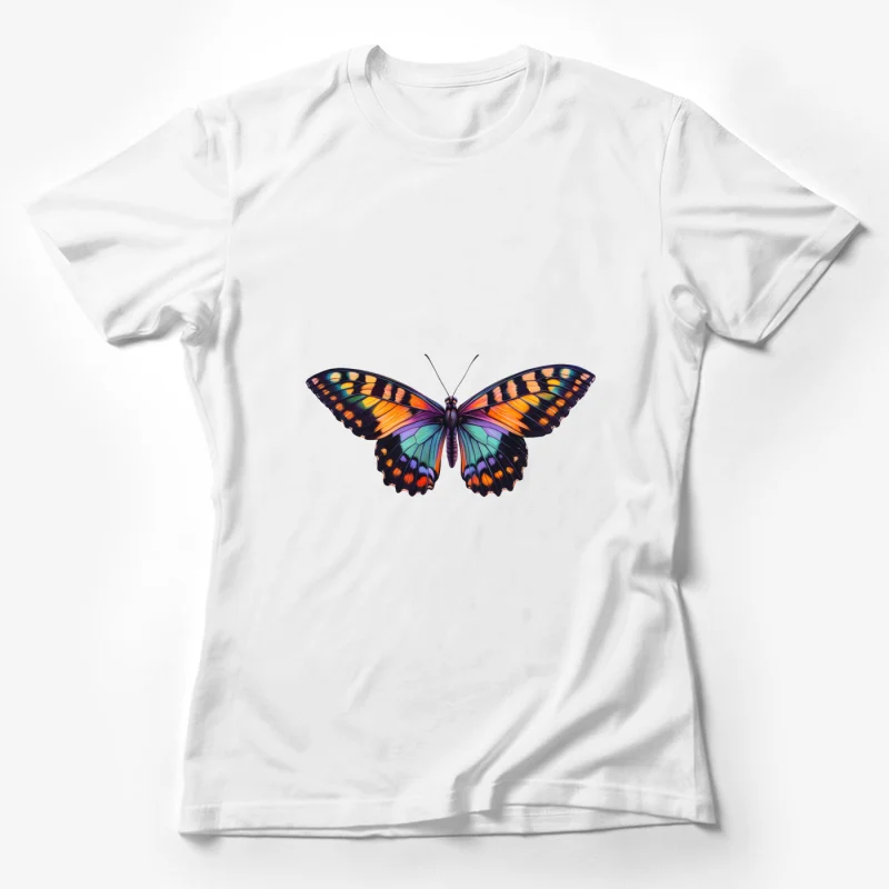 Vibrant Colorful Butterfly with Symmetrical Wings Female T-Shirt